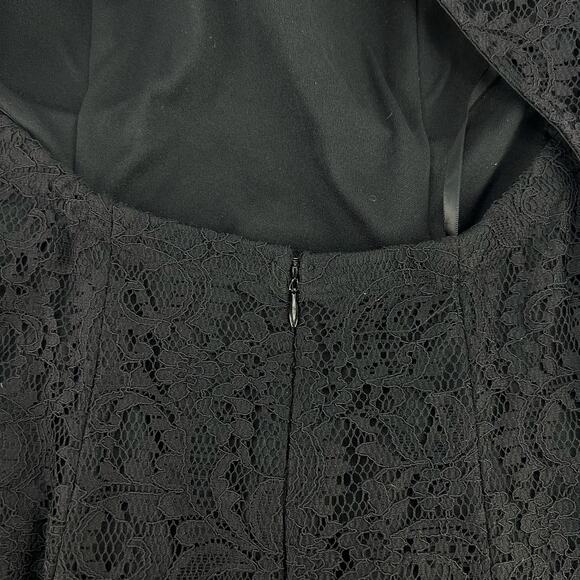 Betsy & Adam's Mermaid Gown Godet Hem Textured Floral Lace Open Back Formal 2 - Picture 7 of 16